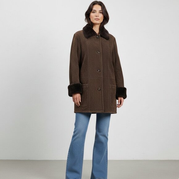 Vintage Braemar Sheepskin Jacket Coat Leather Suede - Picture 2 of 12